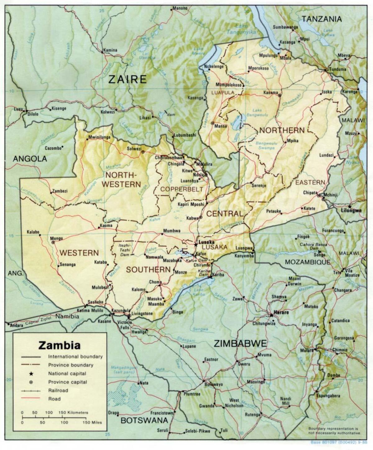 Mapa Zambia klímy