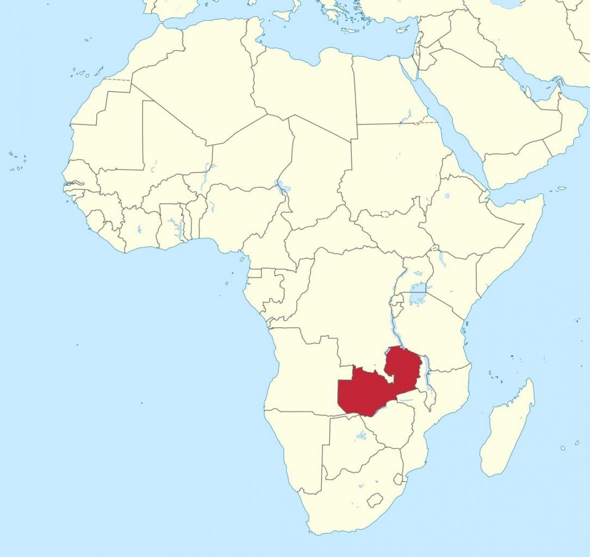mapu afriky ukazuje Zambia
